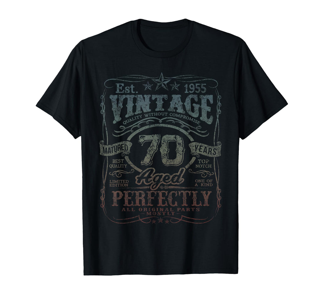 1955 70 Year Old 70Th Birthday T-Shirt - Aesthetic Graphic Unisex - T-Shirt, Sweatshirt, Hoodie