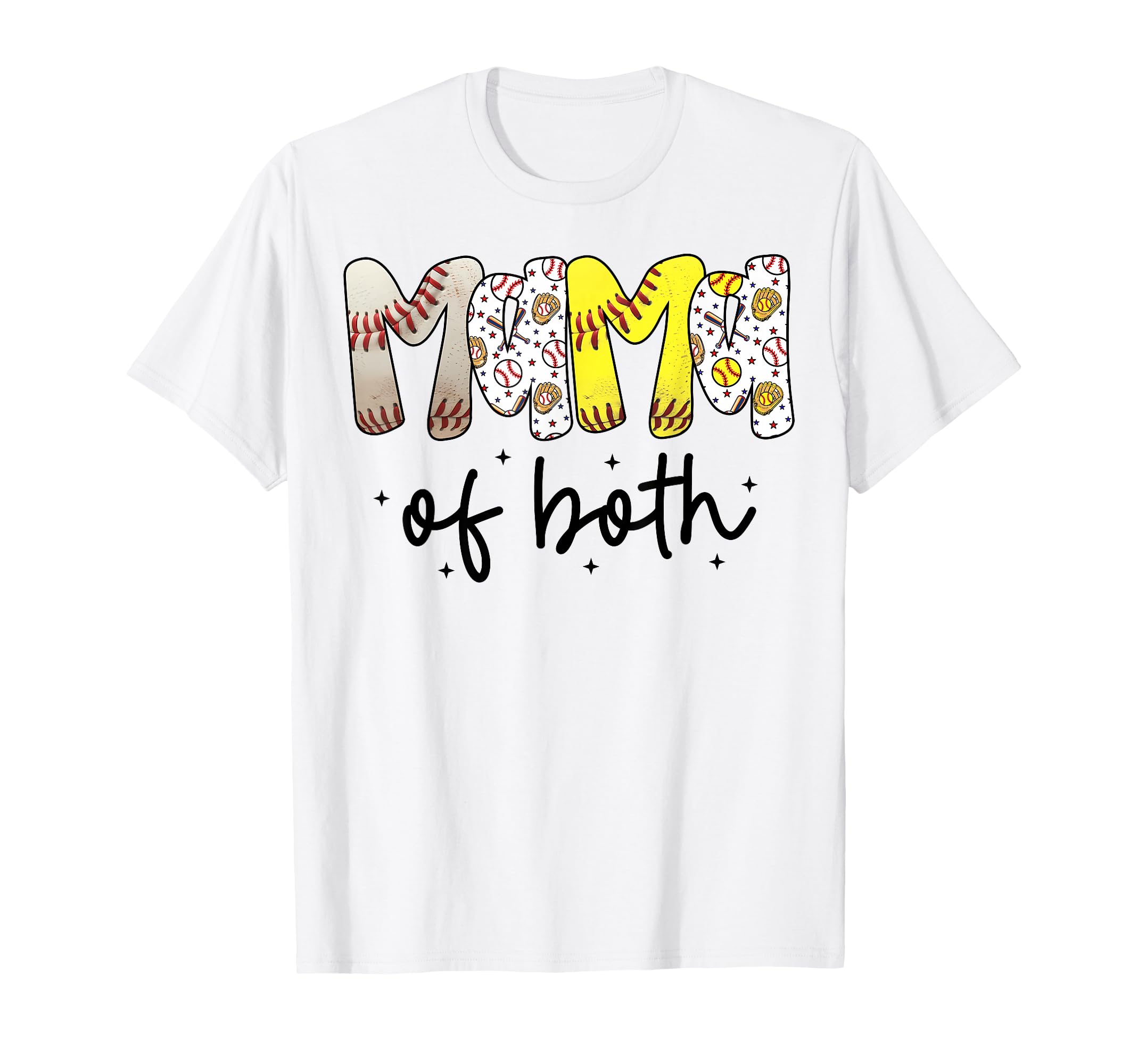 Mama Both Baseball Softball Mom Mothers T-Shirt - Custom Art Print Unisex - T-Shirt, Sweatshirt, Hoodie