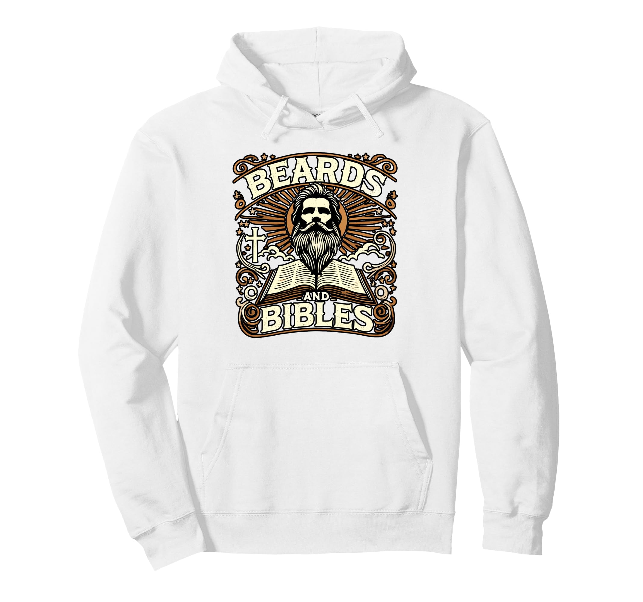 Beards And Bibles Bearded Religious Hoodie - Unique Graphic Unisex - T-Shirt, Sweatshirt, Hoodie