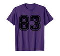 Number 83 Black Sports Team Varsity T-Shirt - Novelty Apparel Unisex - T-Shirt, Sweatshirt, Hoodie