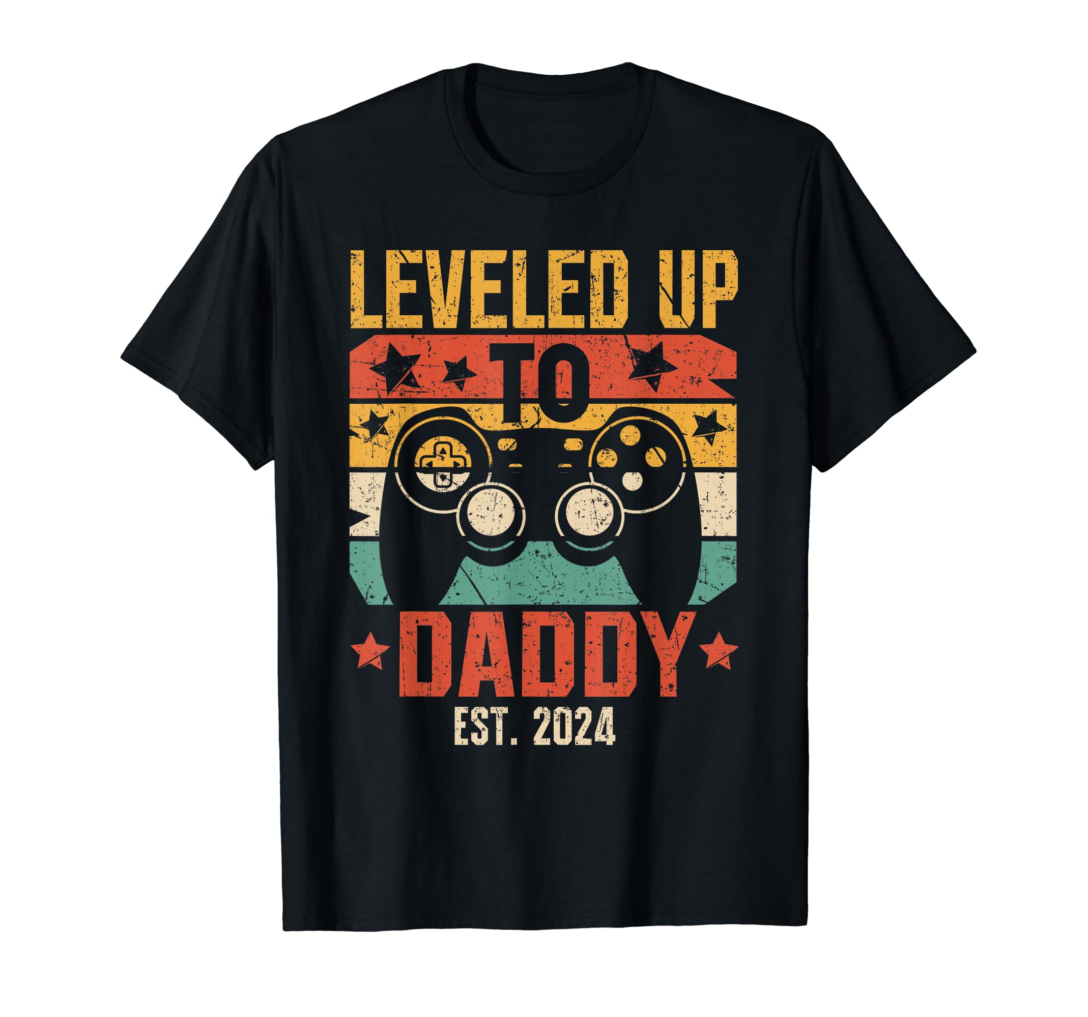 Leveled Up To Daddy 2024 Pregnancy T-Shirt - Trendy Graphic Unisex - T-Shirt, Sweatshirt, Hoodie