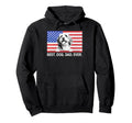 Best Dog Dad Ever American Flag Bearded Hoodie - Custom Art Print Unisex - T-Shirt, Sweatshirt, Hoodie