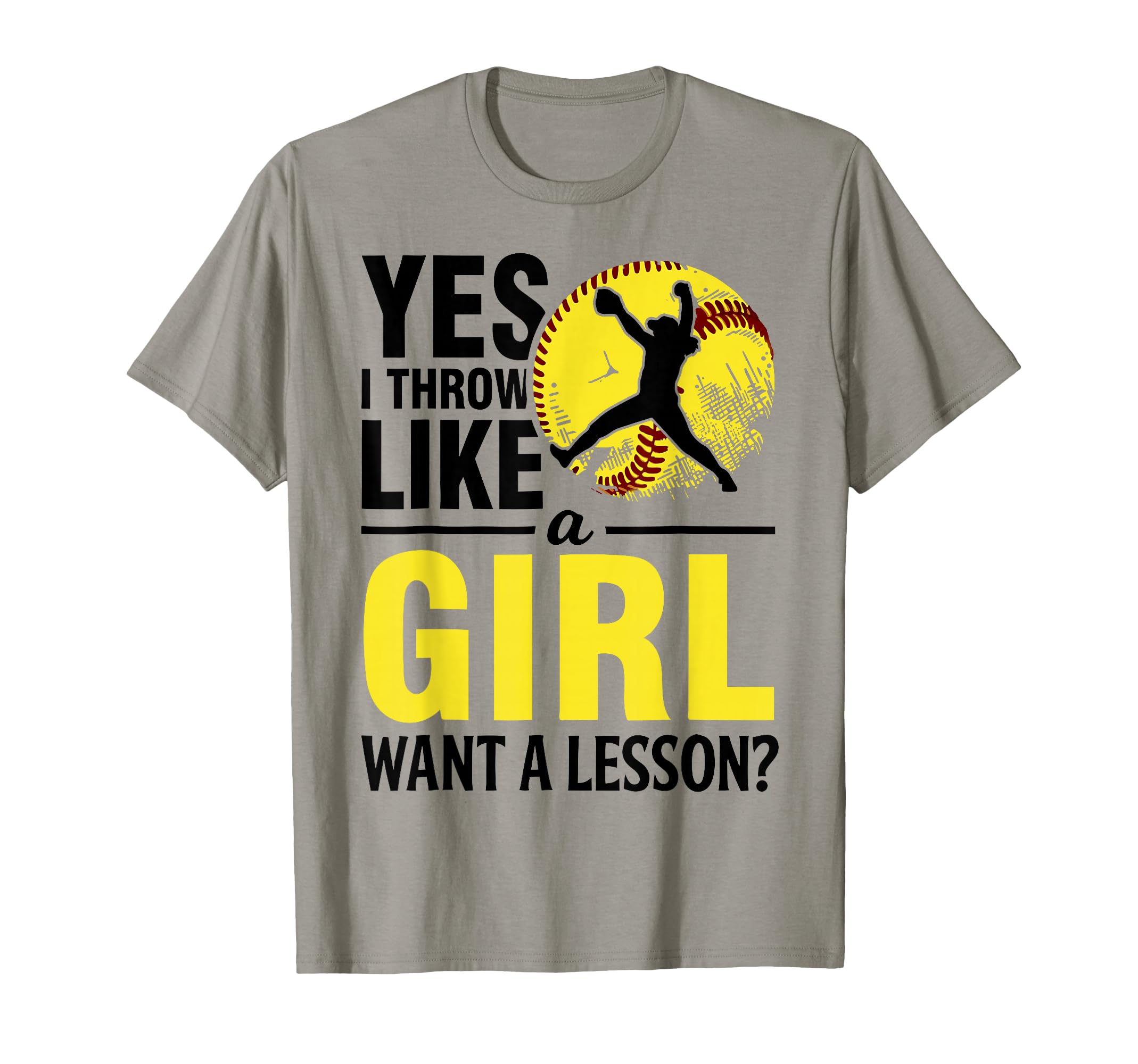 Softball Yes I Throw Like Teen Funny Tees T-Shirt - Minimalist Print Unisex - T-Shirt, Sweatshirt, Hoodie