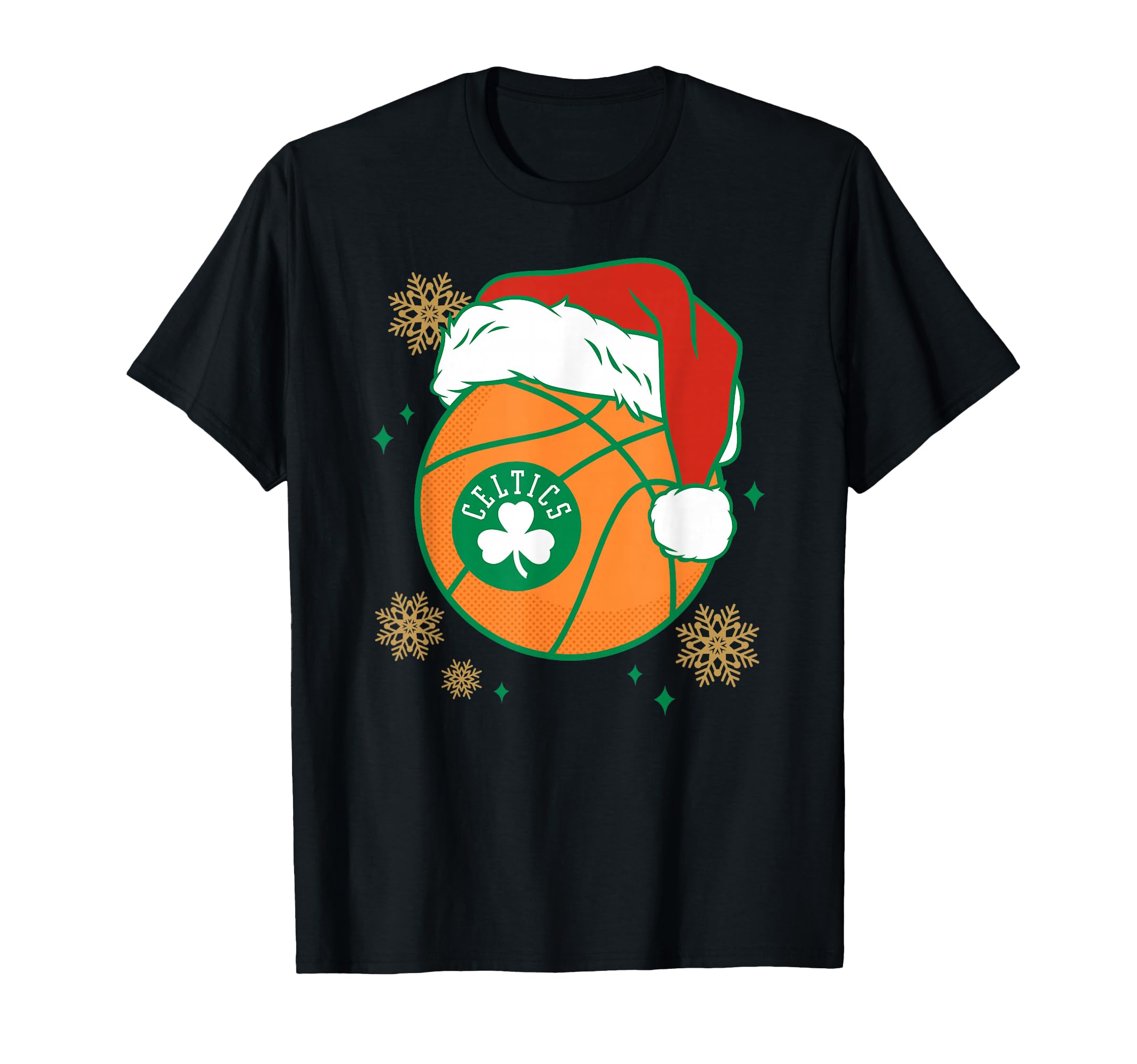 Nba Boston Celtics Santa Hat Ball T-Shirt - Graphic Print Unisex - T-Shirt, Sweatshirt, Hoodie