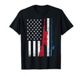 Fishing Rod Hunting Rifle America Flag T-Shirt - Aesthetic Graphic Unisex - T-Shirt, Sweatshirt, Hoodie