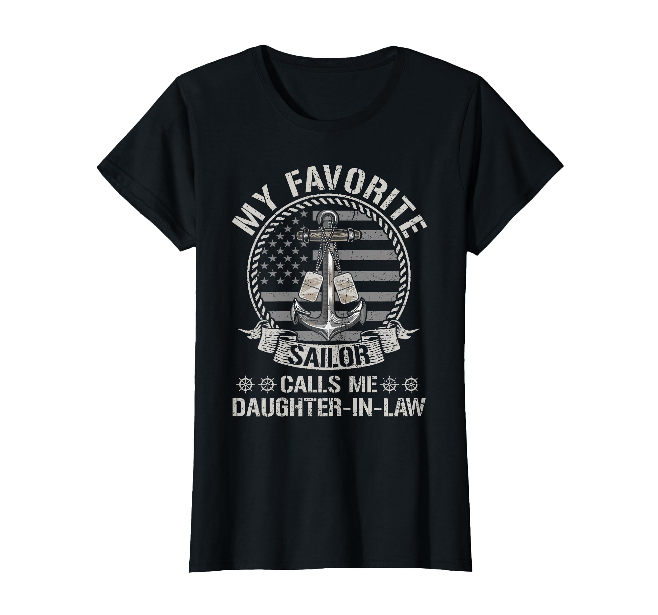 Proud Us Sailor Daughter Law Flag T-Shirt - Aesthetic Graphic for Adults - T-Shirt, Sweatshirt, Hoodie