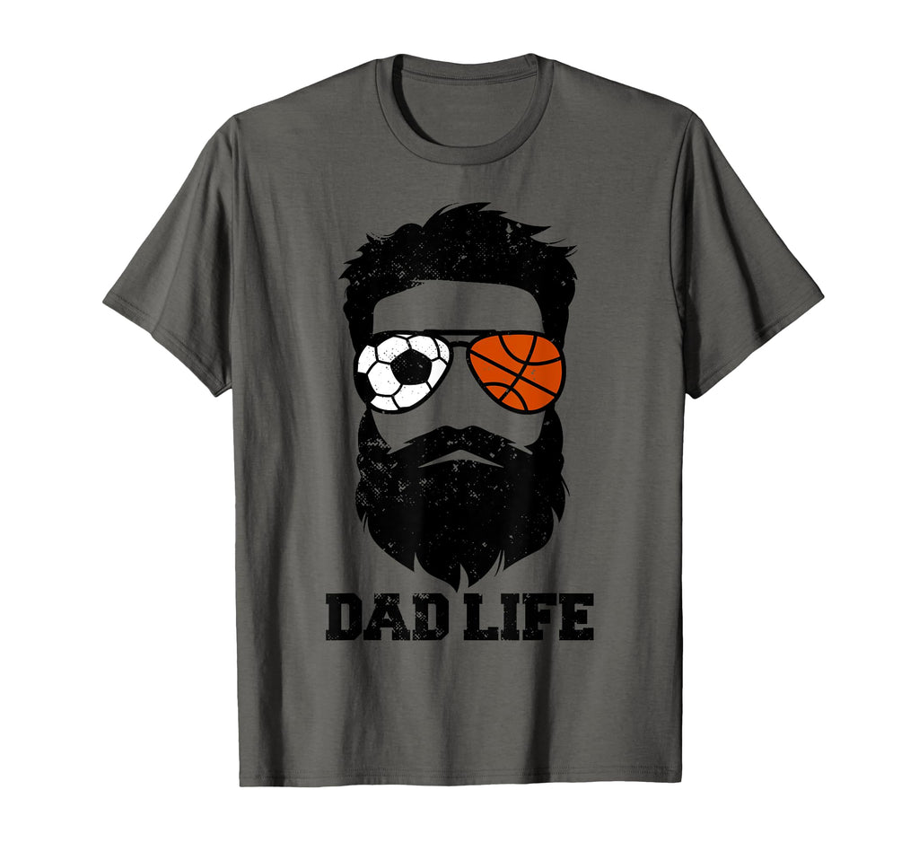 Soccer Basketball Dad Messy Hair T-Shirt - Novelty Apparel for Adults - T-Shirt, Sweatshirt, Hoodie