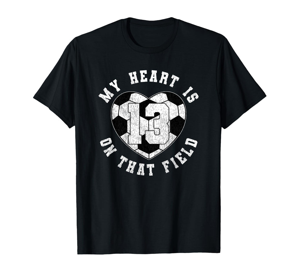 Soccer Player Mom Dad Jersey Number 13 T-Shirt - Graphic Print for Adults - T-Shirt, Sweatshirt, Hoodie