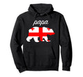 Papa Bear Georgia Flag Georgian Roots Hoodie - Unique Graphic Unisex - T-Shirt, Sweatshirt, Hoodie