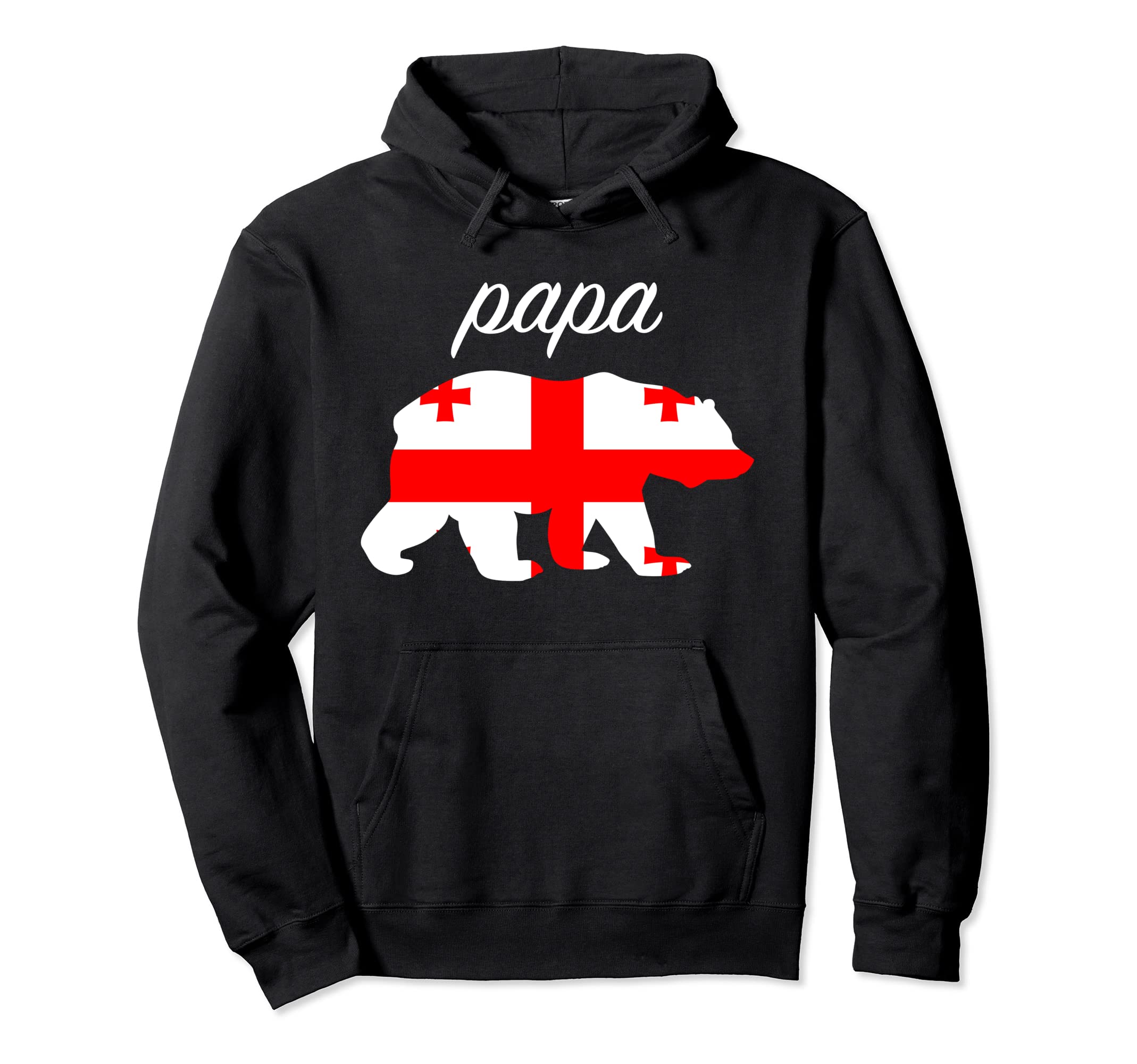 Papa Bear Georgia Flag Georgian Roots Hoodie - Unique Graphic Unisex - T-Shirt, Sweatshirt, Hoodie