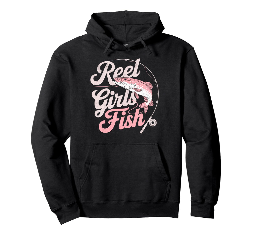 Reel Fish Fisher Mom Bass Fishing Fish Hoodie - Unique Graphic Men Women - T-Shirt, Sweatshirt, Hoodie