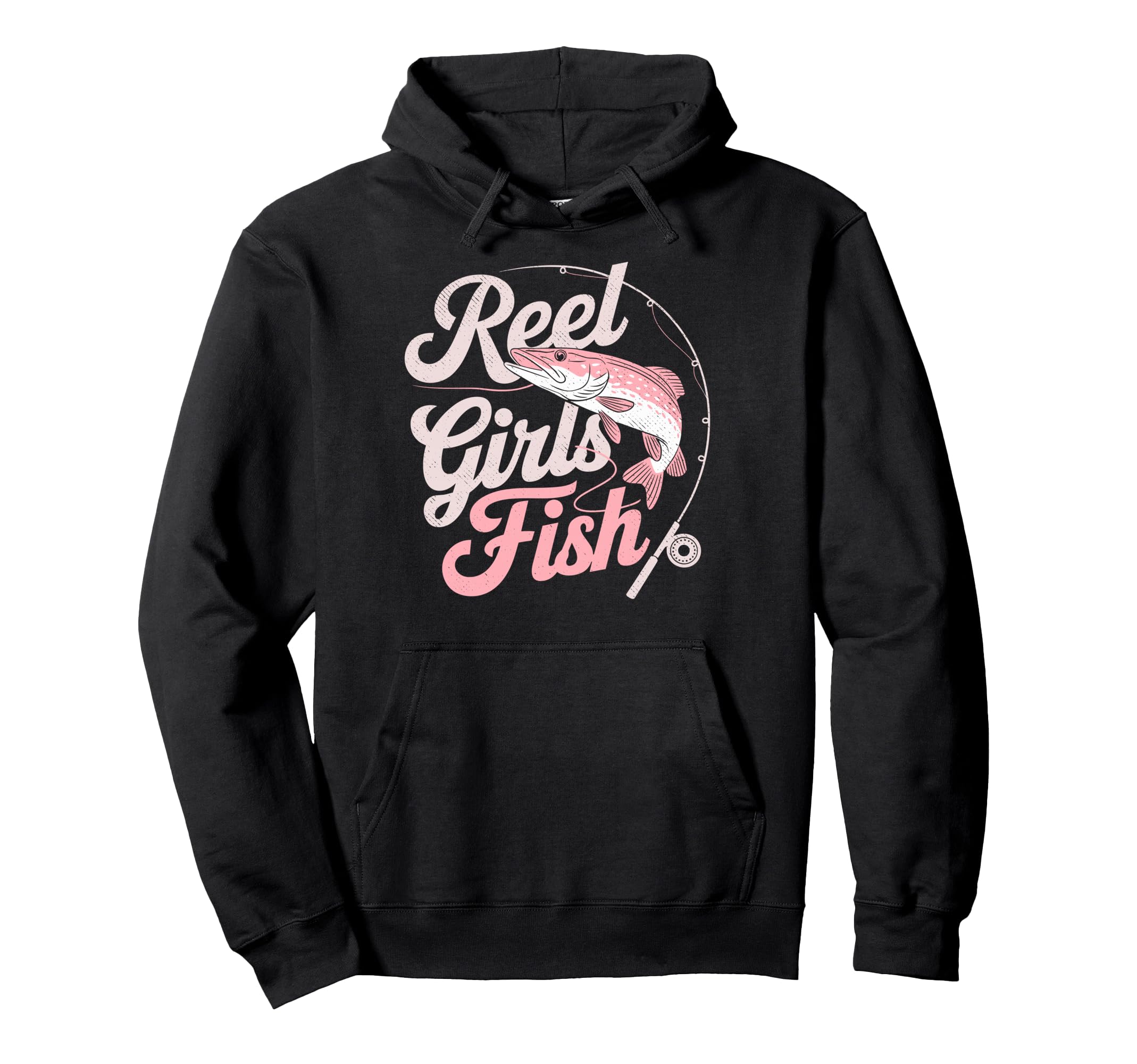 Reel Fish Fisher Mom Bass Fishing Fish Hoodie - Unique Graphic Men Women - T-Shirt, Sweatshirt, Hoodie