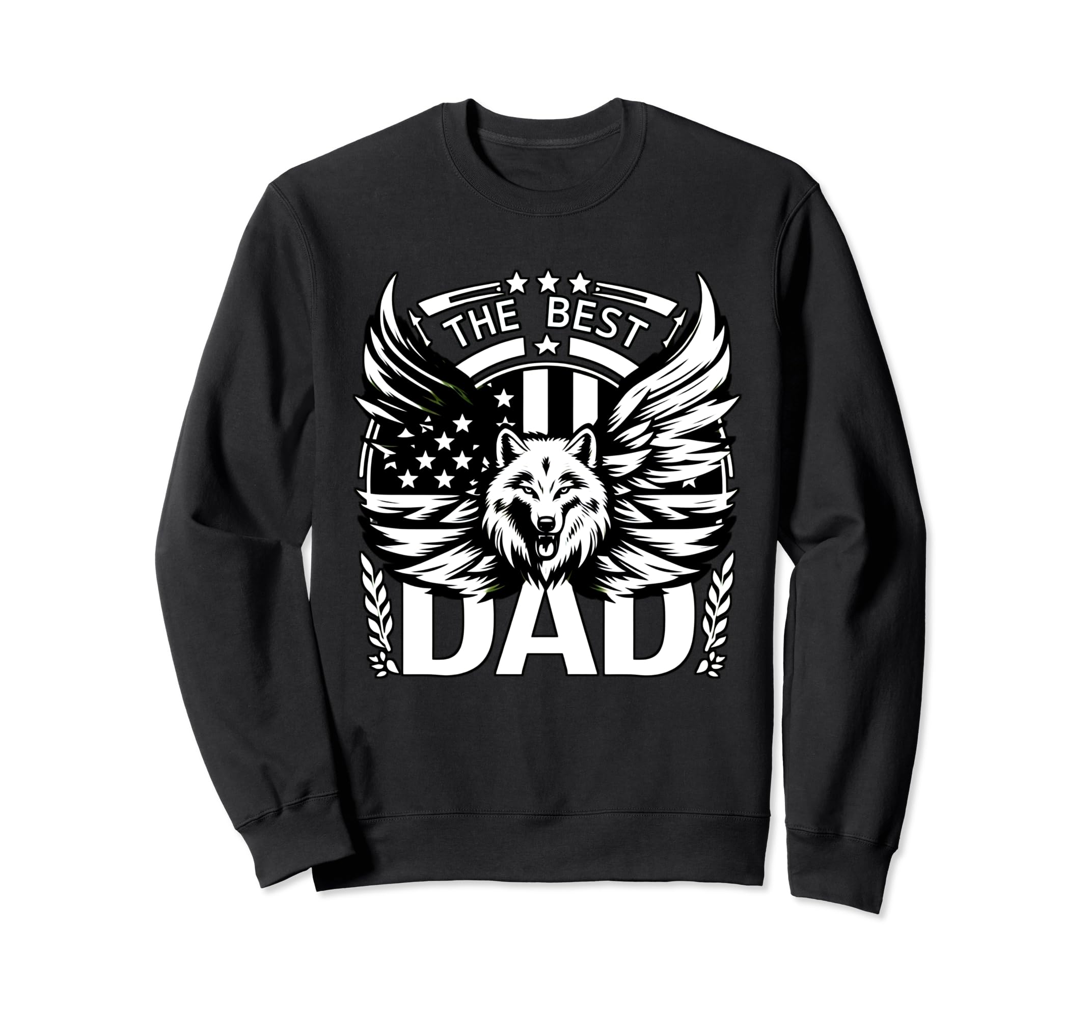 Best Dad Wolf Bald Eagle Sweatshirt - Fun Novelty Design Men Women - T-Shirt, Sweatshirt, Hoodie