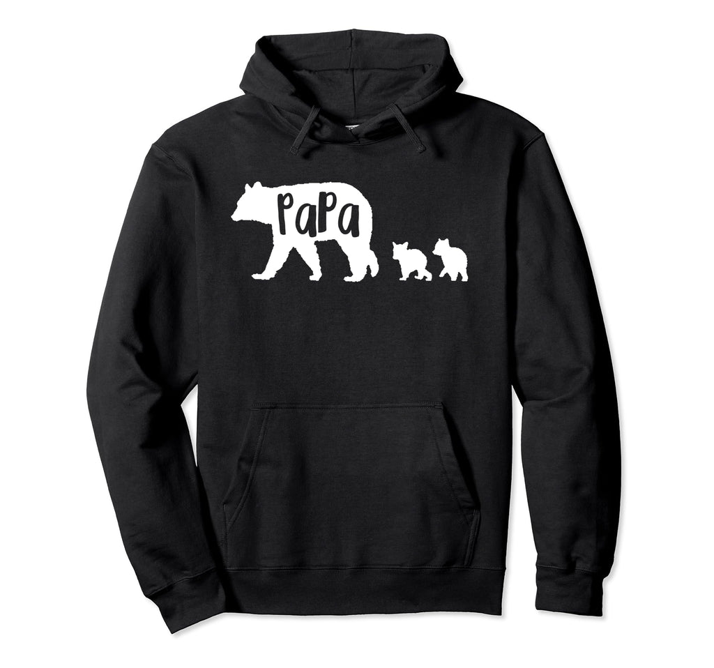 Papa Bear Father 2 Two Cubs Hooded Sweatshirt - Unique Graphic for Adults - T-Shirt, Sweatshirt, Hoodie