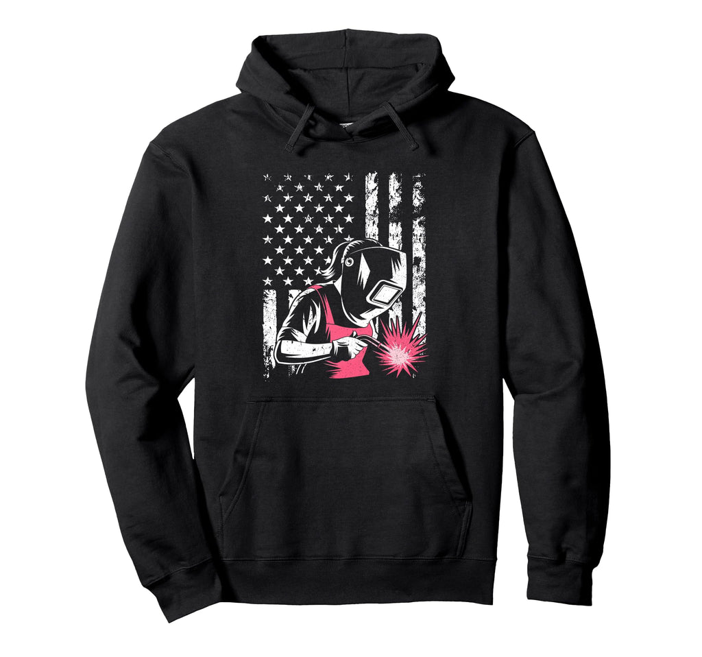Us Flag Welder American Flag Patriotic Hoodie - Graphic Print Men Women - T-Shirt, Sweatshirt, Hoodie