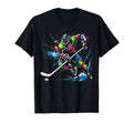Colorful Ice Hockey Fan Player Tie Dye T-Shirt - Custom Art Print Unisex - T-Shirt, Sweatshirt, Hoodie