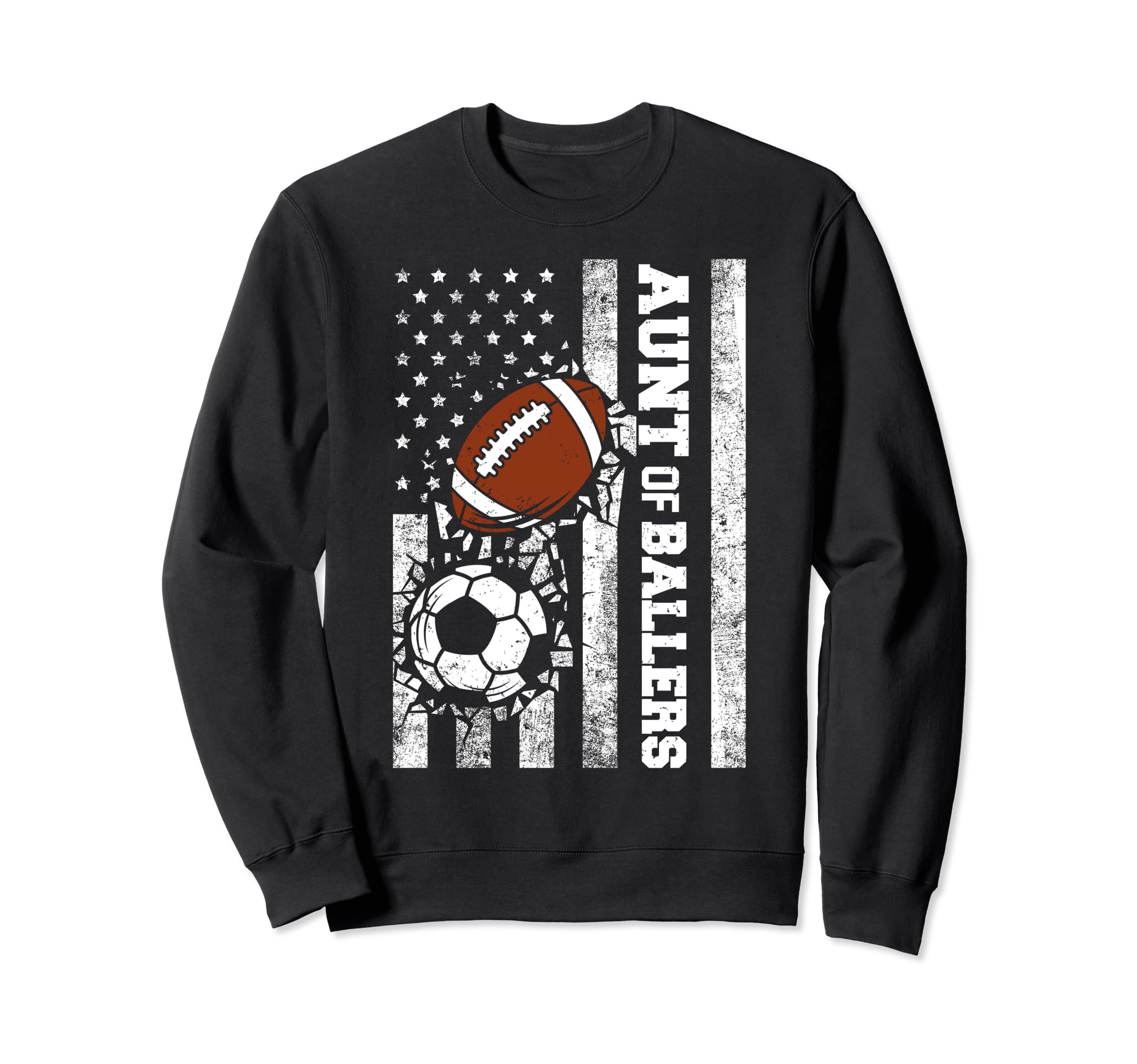 Aunt Ballers Funny Usa Flag Sweatshirt - Aesthetic Graphic for Adults - T-Shirt, Sweatshirt, Hoodie