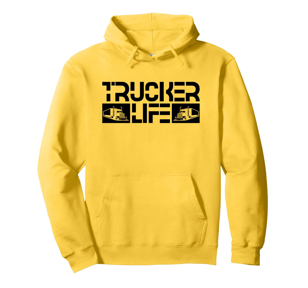Trucker Life Proud Semi Truck Driver Hoodie - Minimalist Print for Adults - T-Shirt, Sweatshirt, Hoodie