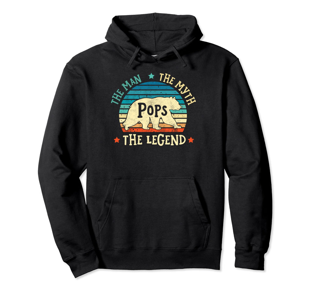 Pops Myth Legend Fathers Day Bear Hoodie - Casual Everyday Wear Unisex - T-Shirt, Sweatshirt, Hoodie