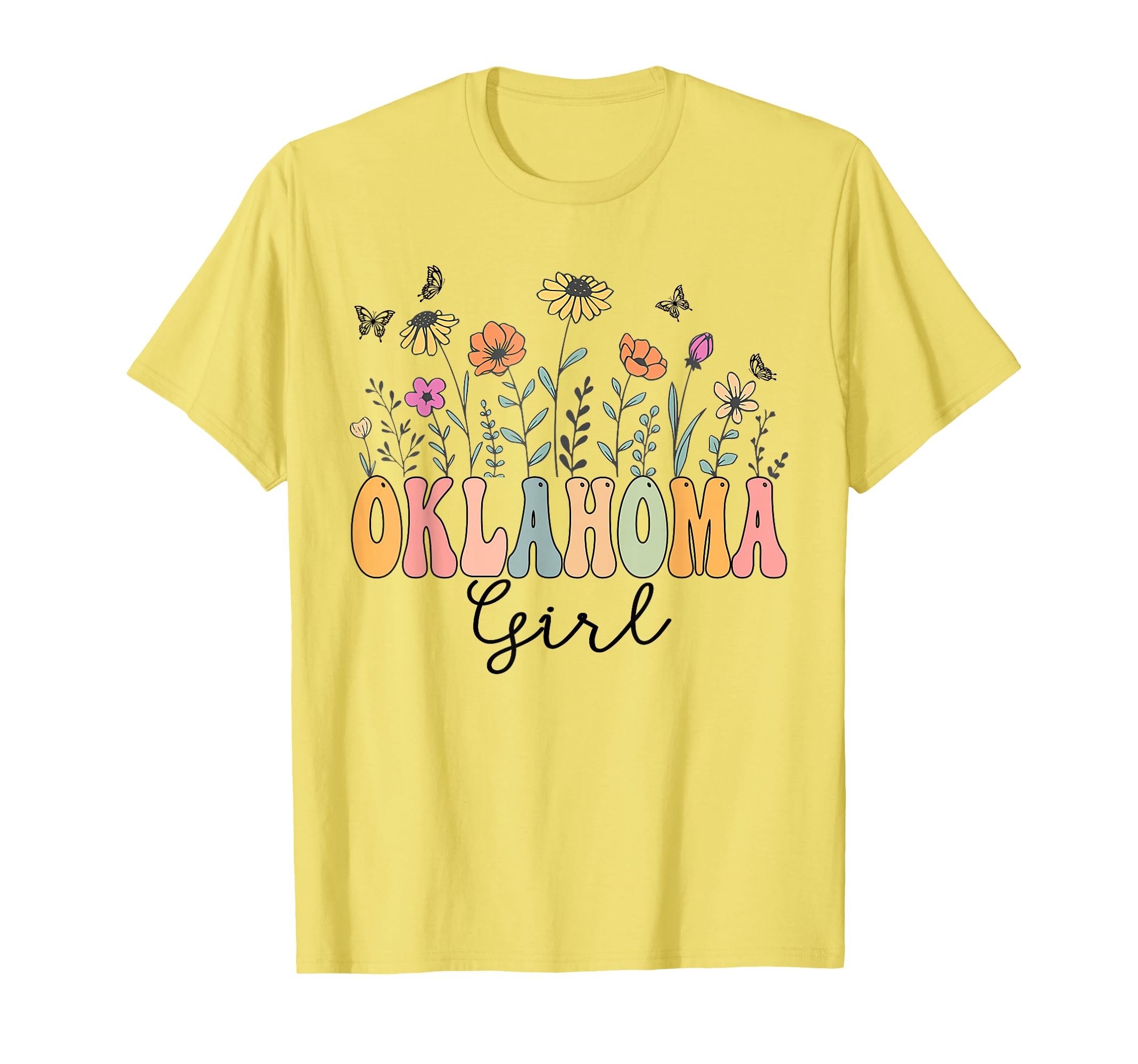 Oklahoma Wildflower Groovy Oklahoma Lover T-Shirt - Unique Graphic Unisex - T-Shirt, Sweatshirt, Hoodie