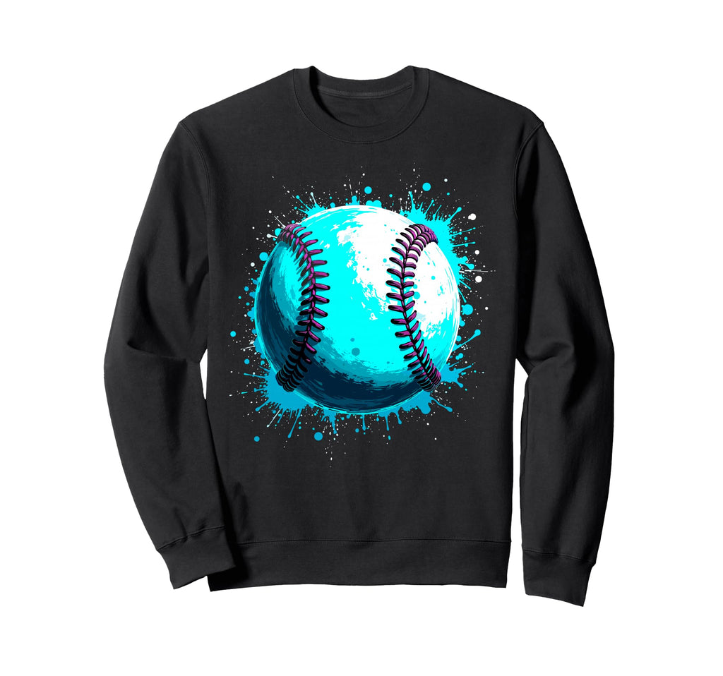 Paint Splash Baseball Ball Player Sweatshirt - Aesthetic Graphic Men Women - T-Shirt, Sweatshirt, Hoodie