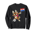 Soccer Croatian Flag Reindeer Croatia Sweatshirt - Graphic Print Men Women - T-Shirt, Sweatshirt, Hoodie