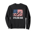 Cycling Dad American Flag Road Sweatshirt - Custom Art Print for Adults - T-Shirt, Sweatshirt, Hoodie