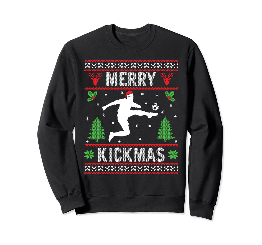 Funny Merry Kickmas Ugly Holiday Sweatshirt - Novelty Apparel for Adults - T-Shirt, Sweatshirt, Hoodie