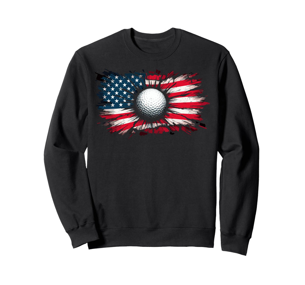 Us Flag Golf Golfer Golfing Dad Sweatshirt - Unique Graphic Unisex - T-Shirt, Sweatshirt, Hoodie