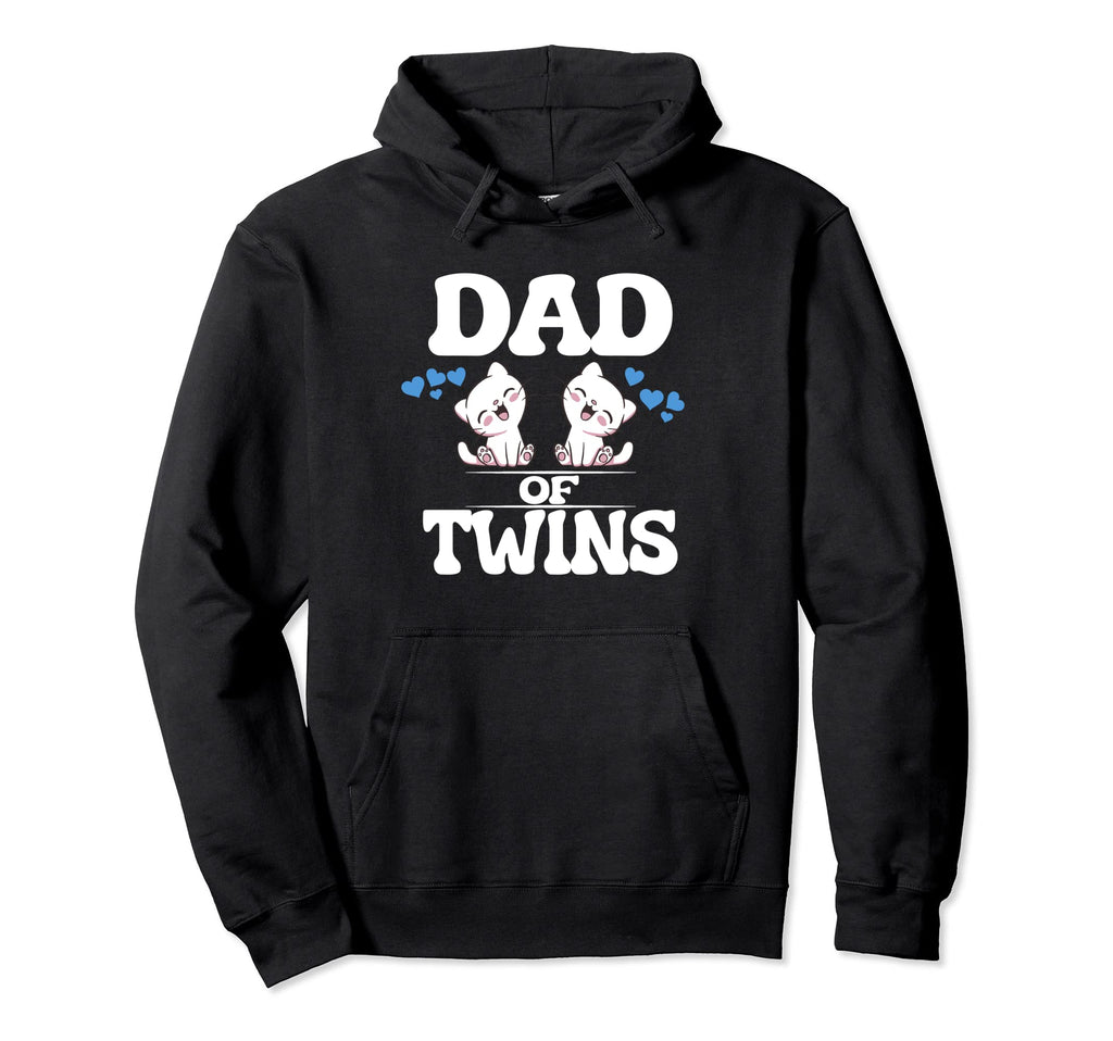 Dad Twins Cats New Father Announcement Hoodie - Streetwear Style Unisex - T-Shirt, Sweatshirt, Hoodie