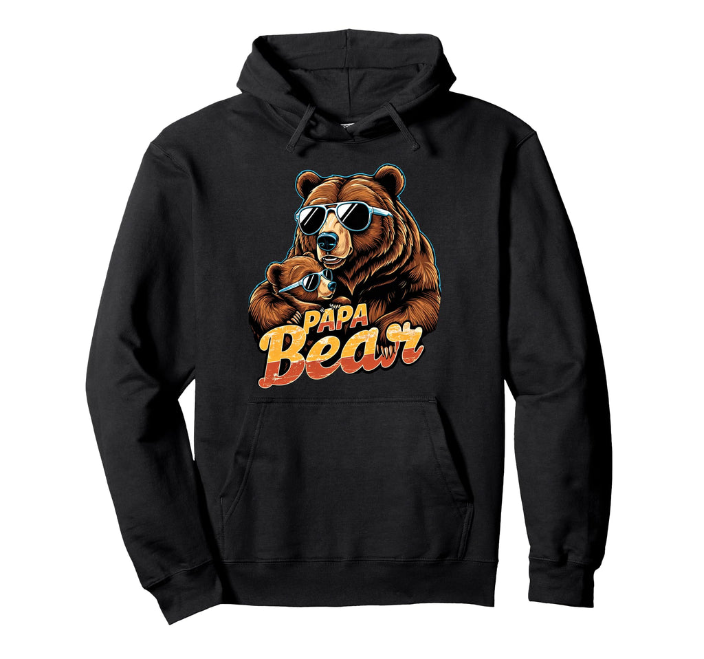 Papa Bear Husband Father Family Fathers Hoodie - Graphic Print for Adults - T-Shirt, Sweatshirt, Hoodie