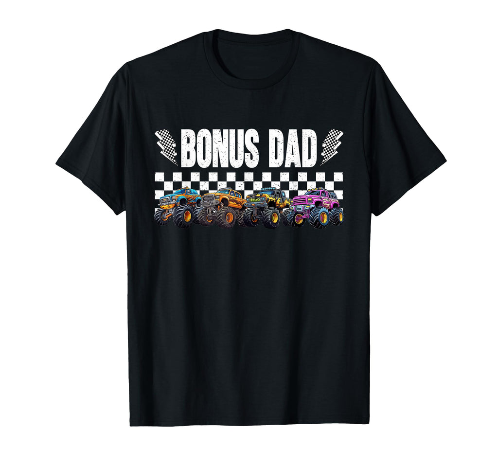 Bonus Dad Monster Truck Family Crew T-Shirt - Graphic Print Unisex - T-Shirt, Sweatshirt, Hoodie