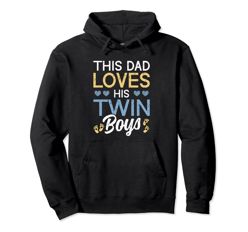 This Dad Loves His Twin Father Two Dad Hoodie - Custom Art Print Men Women - T-Shirt, Sweatshirt, Hoodie