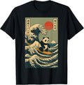 Japan Surfing Panda Kawaii Anime Great Wave - Adult & Kids T-Shirts, Sweatshirts & Hoodies apparel design preview 1