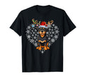 Reindeer Santa Hat Rottweiler T-Shirt - Fun Novelty Design for Adults - T-Shirt, Sweatshirt, Hoodie