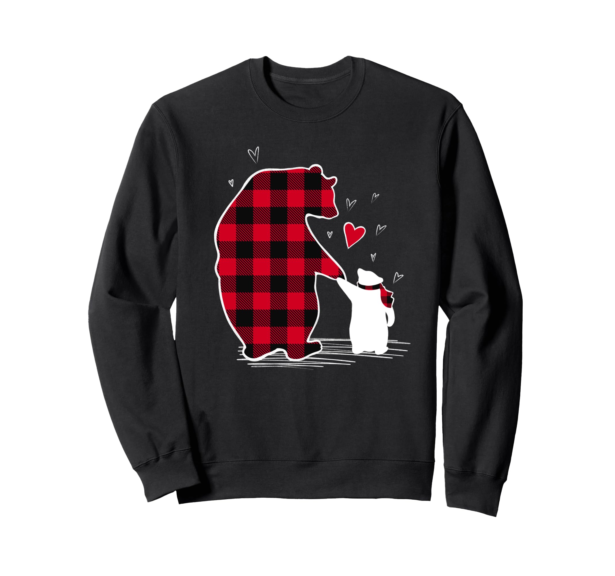 Family Bear Pajama Red Buffalo Plaid Sweatshirt - Aesthetic Graphic Unisex - T-Shirt, Sweatshirt, Hoodie
