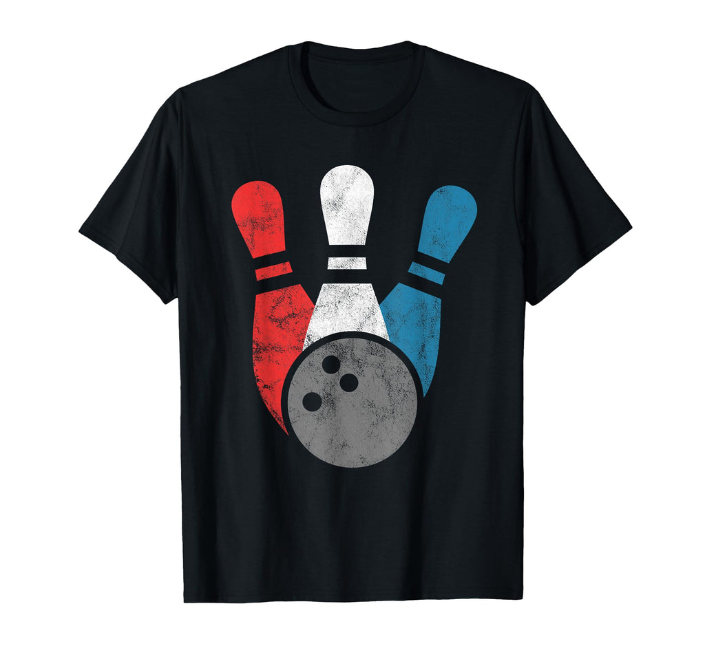 Distressed Bowling Bowling Pins And T-Shirt - Unique Graphic for Adults - T-Shirt, Sweatshirt, Hoodie