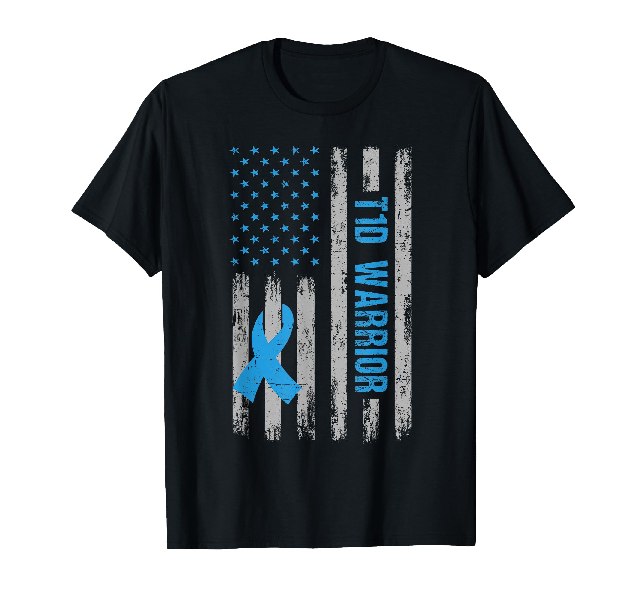 T1D Warrior Awareness American Flag T-Shirt - Aesthetic Graphic Men Women - T-Shirt, Sweatshirt, Hoodie