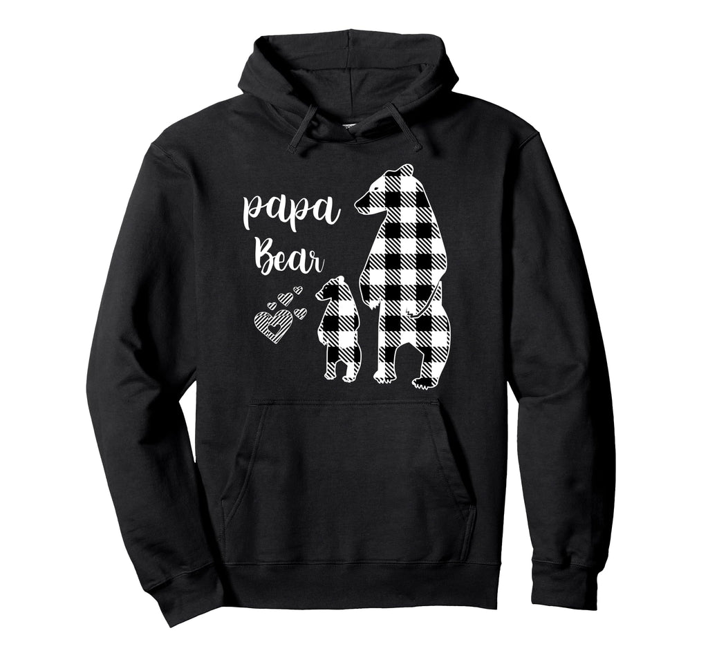 Papa Bear Little Bear Grey Buffalo Plaid Hoodie - Graphic Print Men Women - T-Shirt, Sweatshirt, Hoodie