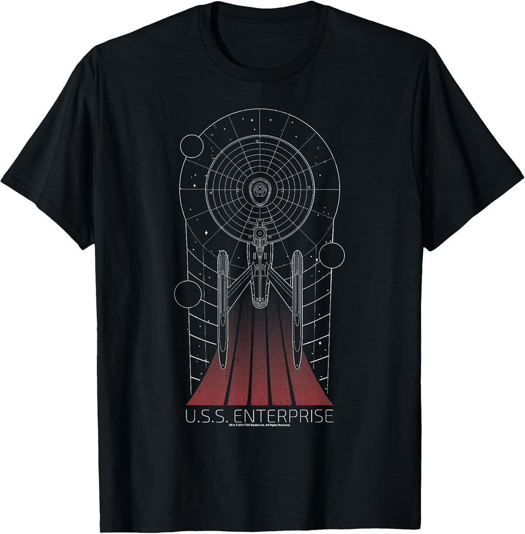 U.S.S. Enterprise Line Art - Adult & Kids T-Shirts, Sweatshirts & Hoodies apparel design preview 1