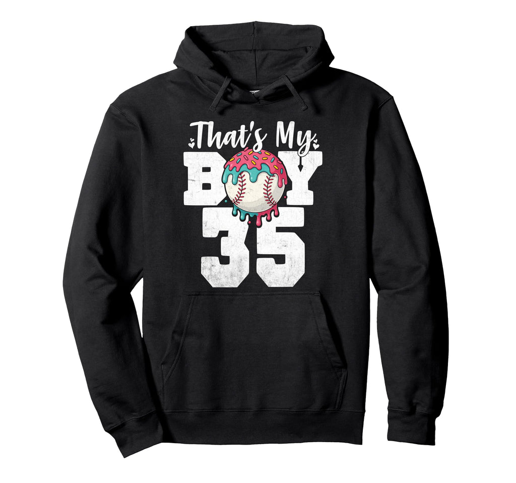 Thats My Baseball 35 Number Mom Dad 35 Hoodie - Custom Art Print Men Women - T-Shirt, Sweatshirt, Hoodie