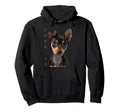 Miniature Pinscher Dog Mom Dad Love Hoodie - Custom Art Print for Adults - T-Shirt, Sweatshirt, Hoodie