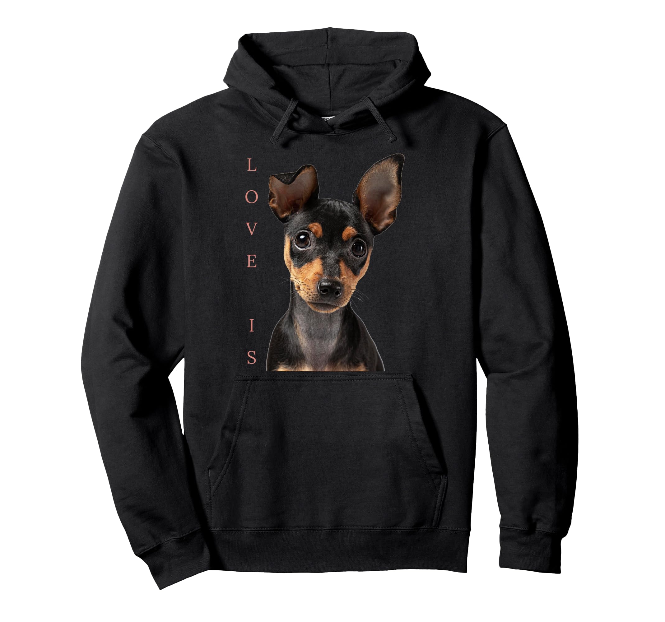 Miniature Pinscher Dog Mom Dad Love Hoodie - Custom Art Print for Adults - T-Shirt, Sweatshirt, Hoodie