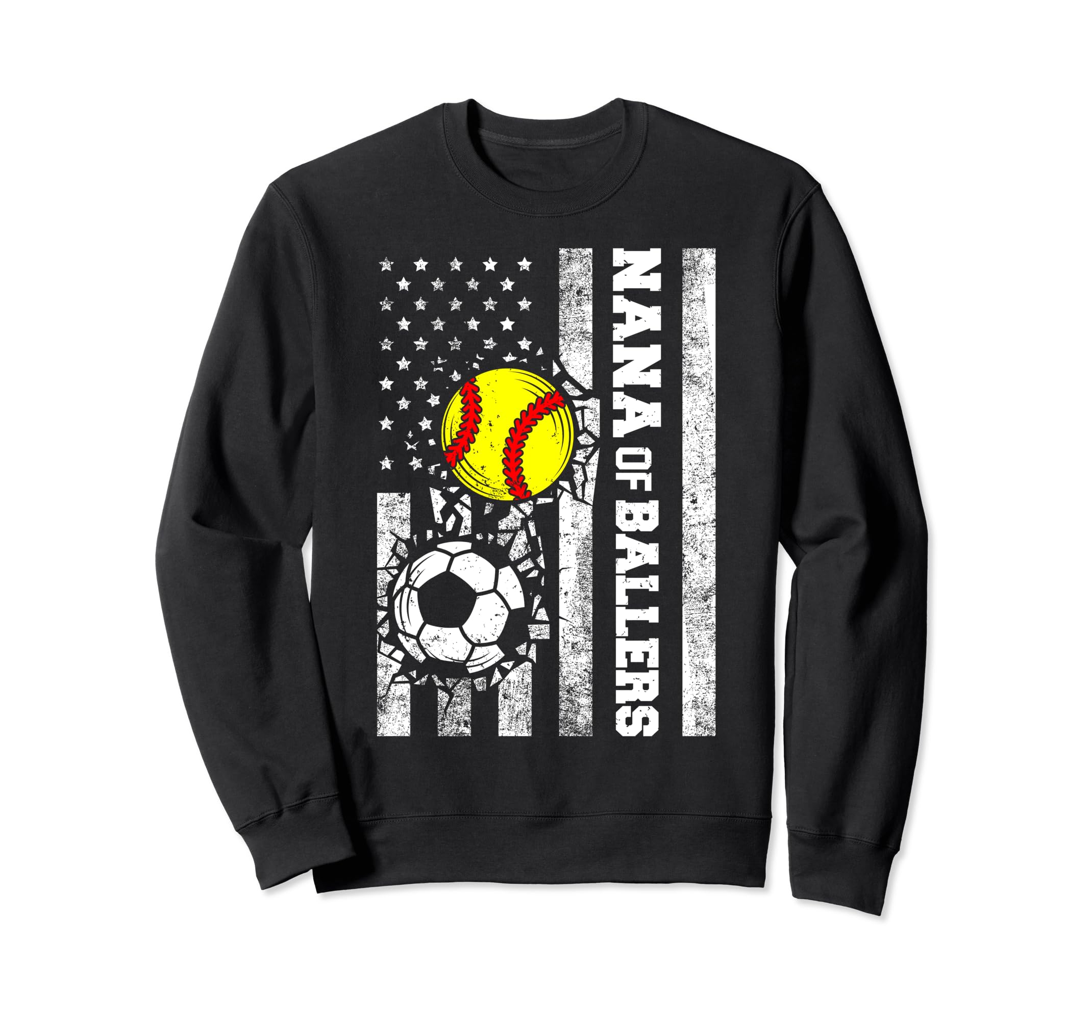 Nana Ballers Funny Usa Flag Sweatshirt - Casual Everyday Wear for Adults - T-Shirt, Sweatshirt, Hoodie