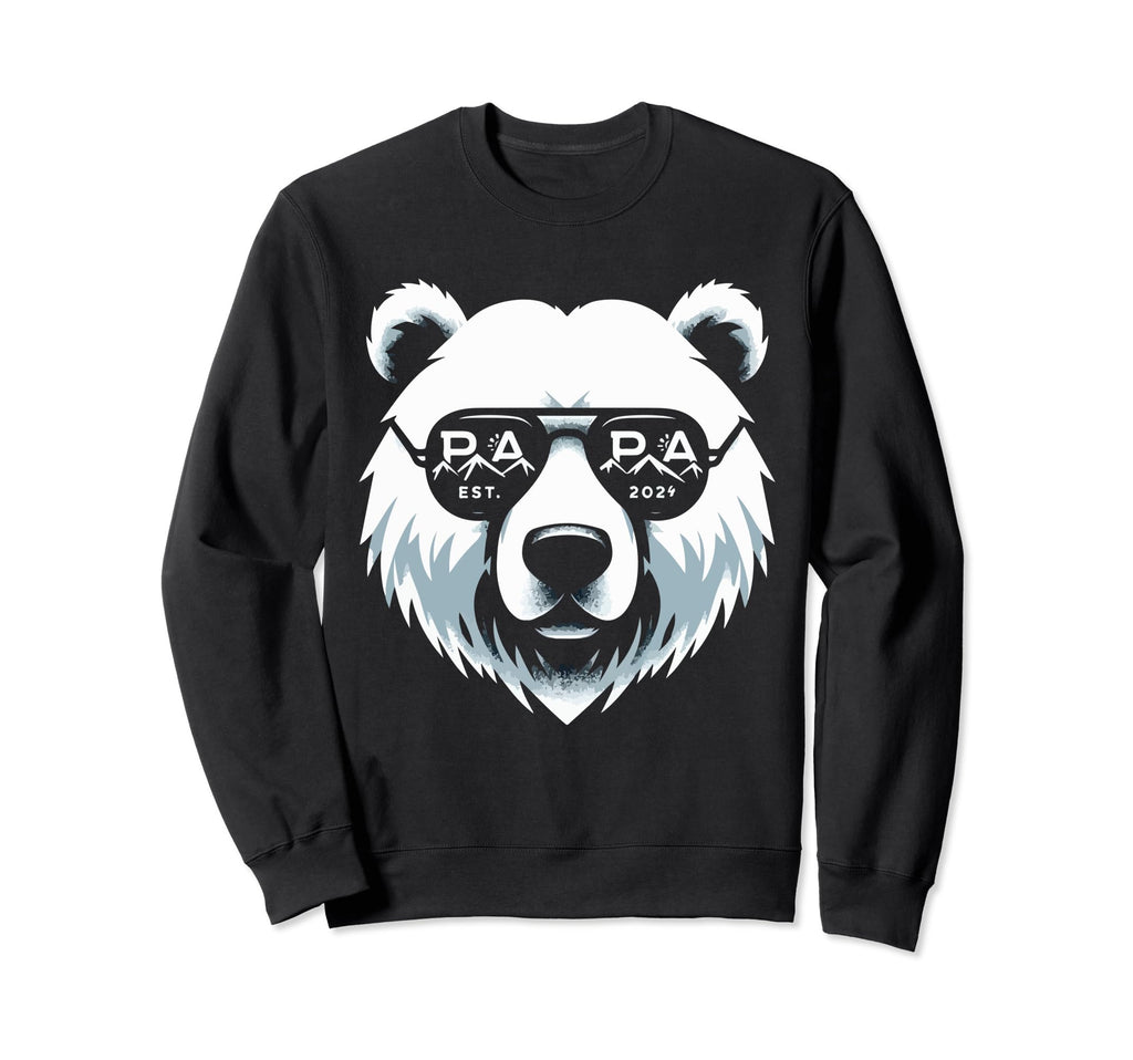 Papa Bear Est 2024 New Dad Funny Happy Sweatshirt - Unique Graphic Unisex - T-Shirt, Sweatshirt, Hoodie