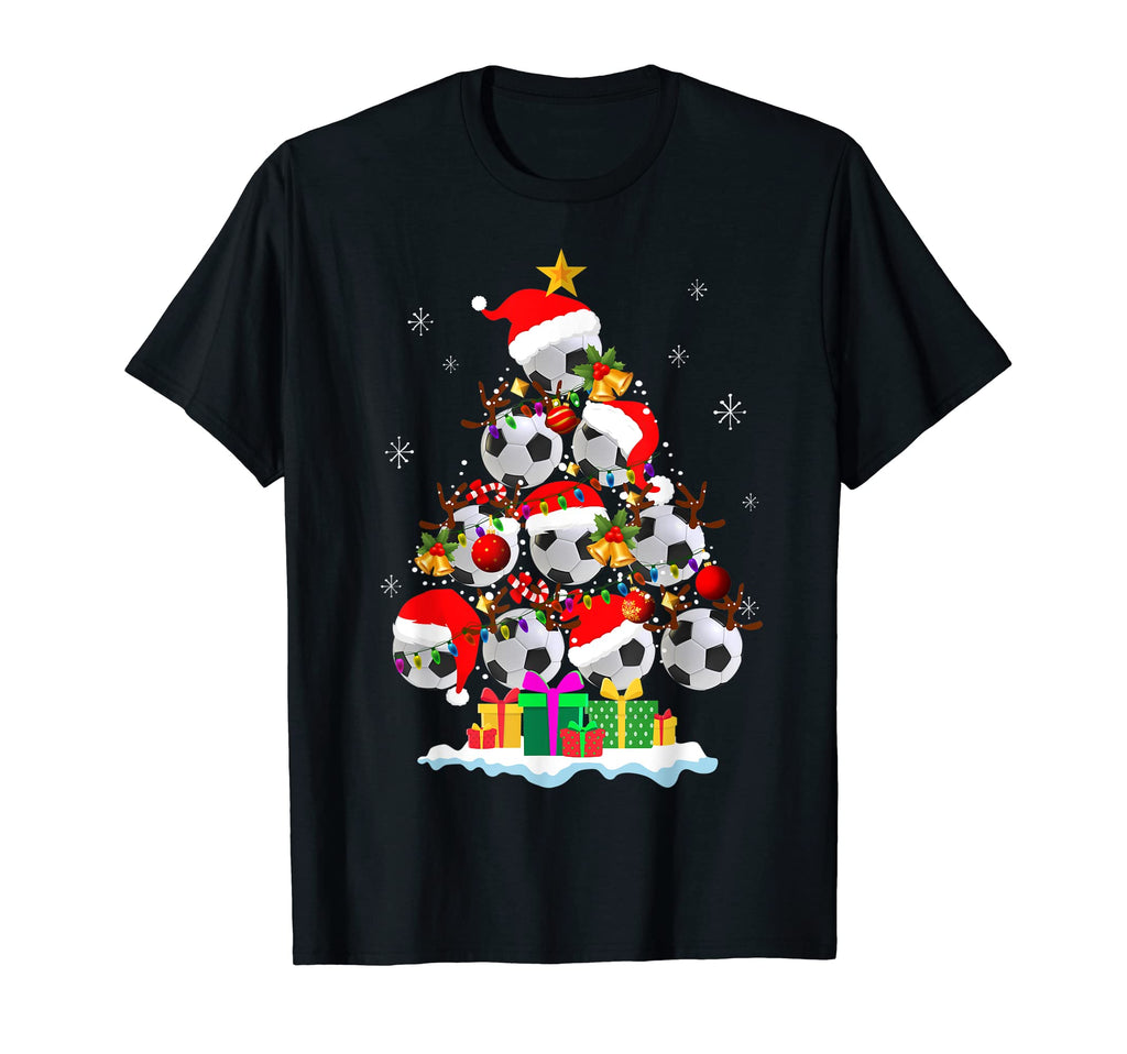 Tree Soccer Ball Santa Hat Family T-Shirt - Fun Novelty Design Unisex - T-Shirt, Sweatshirt, Hoodie