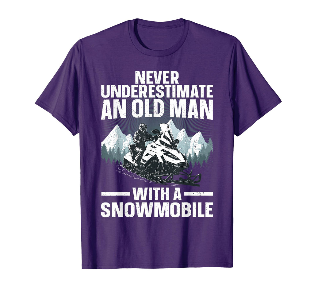 Snowmobile Art Grandpa Snowmobiling T-Shirt - Graphic Print Unisex - T-Shirt, Sweatshirt, Hoodie