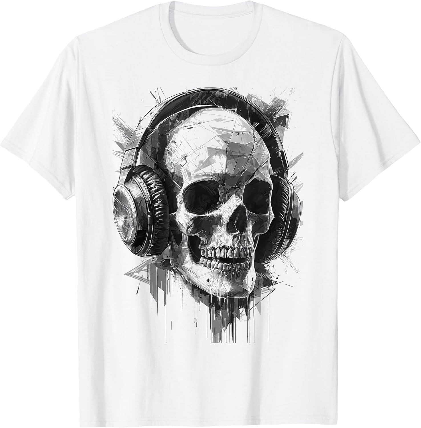 Skull with Headphones Minimalist Design Graphic - Adult & Kids T-Shirts, Sweatshirts & Hoodies apparel design preview 1