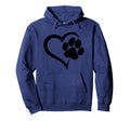 Dog Paw Love Heart Dog Lover Hoodie - Aesthetic Graphic for Adults - T-Shirt, Sweatshirt, Hoodie