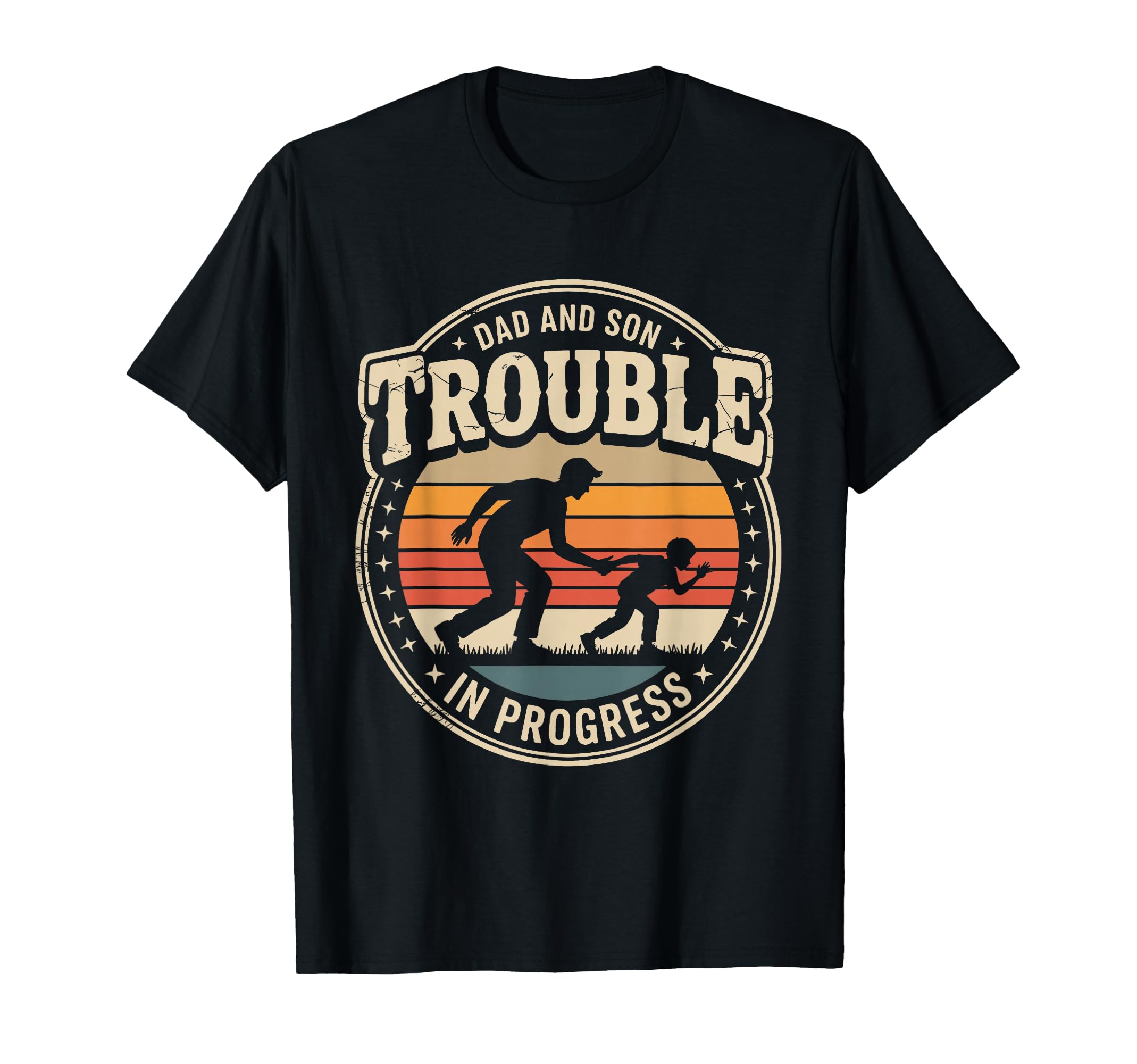 Dad And Son Trouble Progress Father And T-Shirt - Unique Graphic Men Women - T-Shirt, Sweatshirt, Hoodie